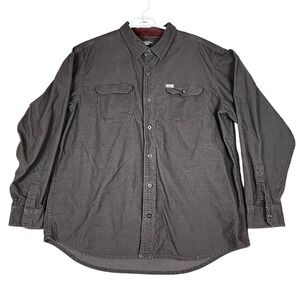 Eddie Bauer XXL Mens Brown Long Sleeve‎ Button Up Shirt Cotton Work Utility